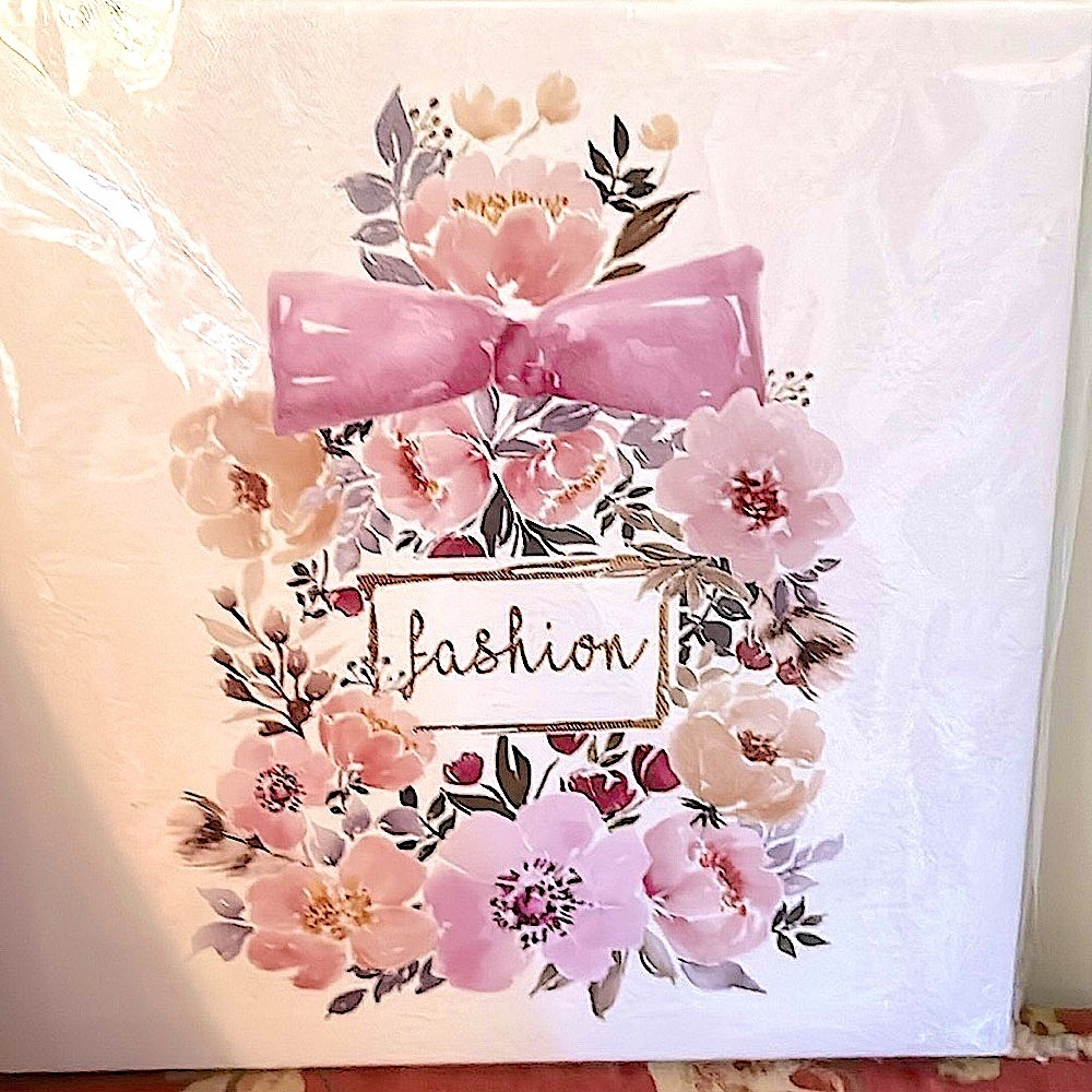 Canvas Art Fashion Floral Gold White Canvas 9 x 9 Small Space Solutions Dorm NEW